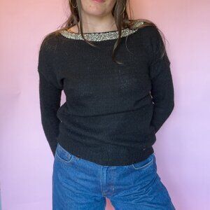 2001 GUESS CRYSTAL COLLAR SWEATER